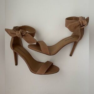 Banana Republic Tan Ankle Strap Suede Heels